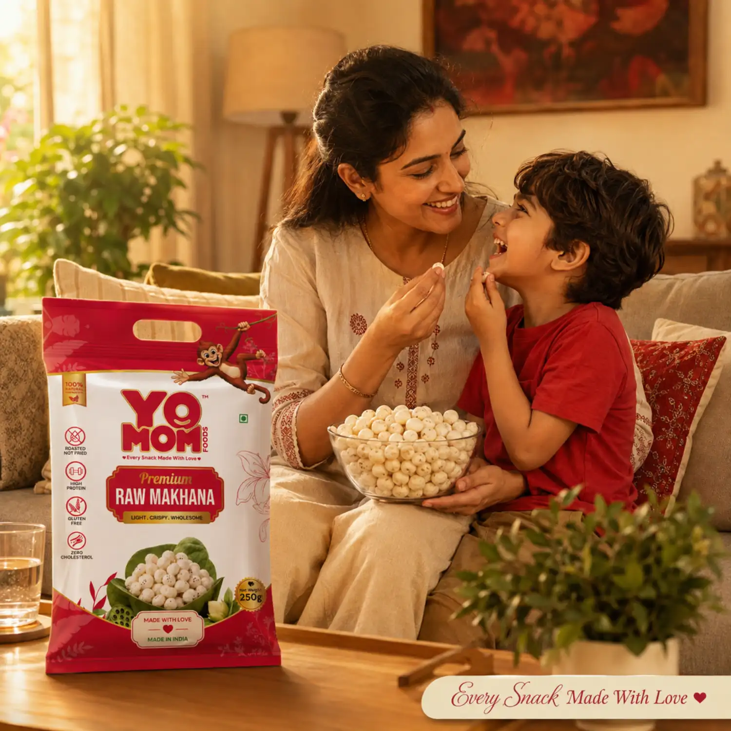 Yomomfoods Premium Raw Makhana (Fox Nuts) | 250gm | Rich in Protein & Fiber - Image 3